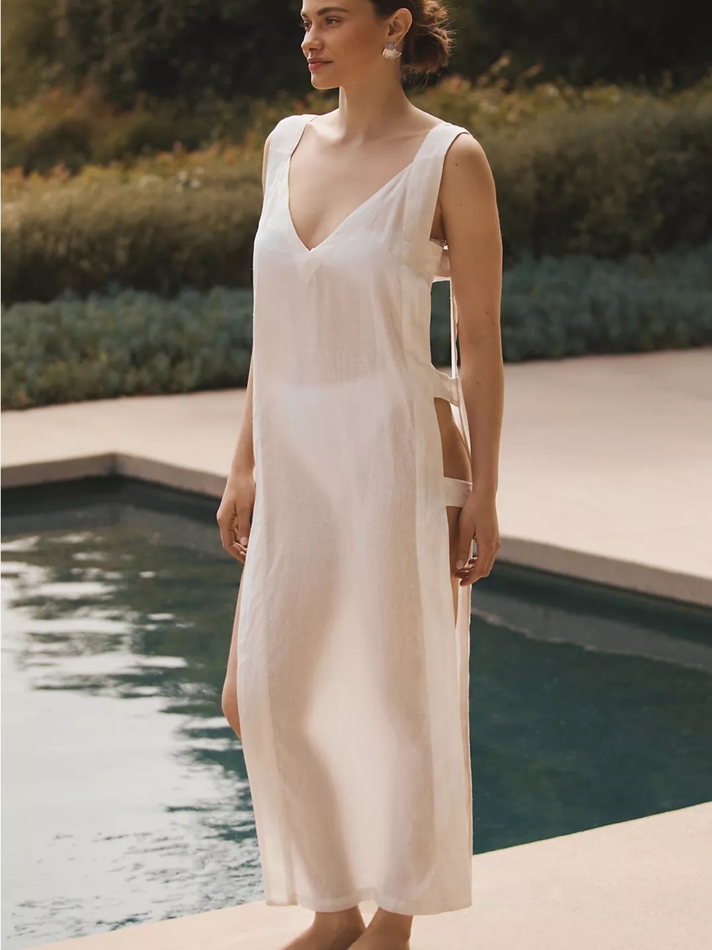 NWT Anthropology Levina cut out Wide-Strap Open-Side Midi Dress XS